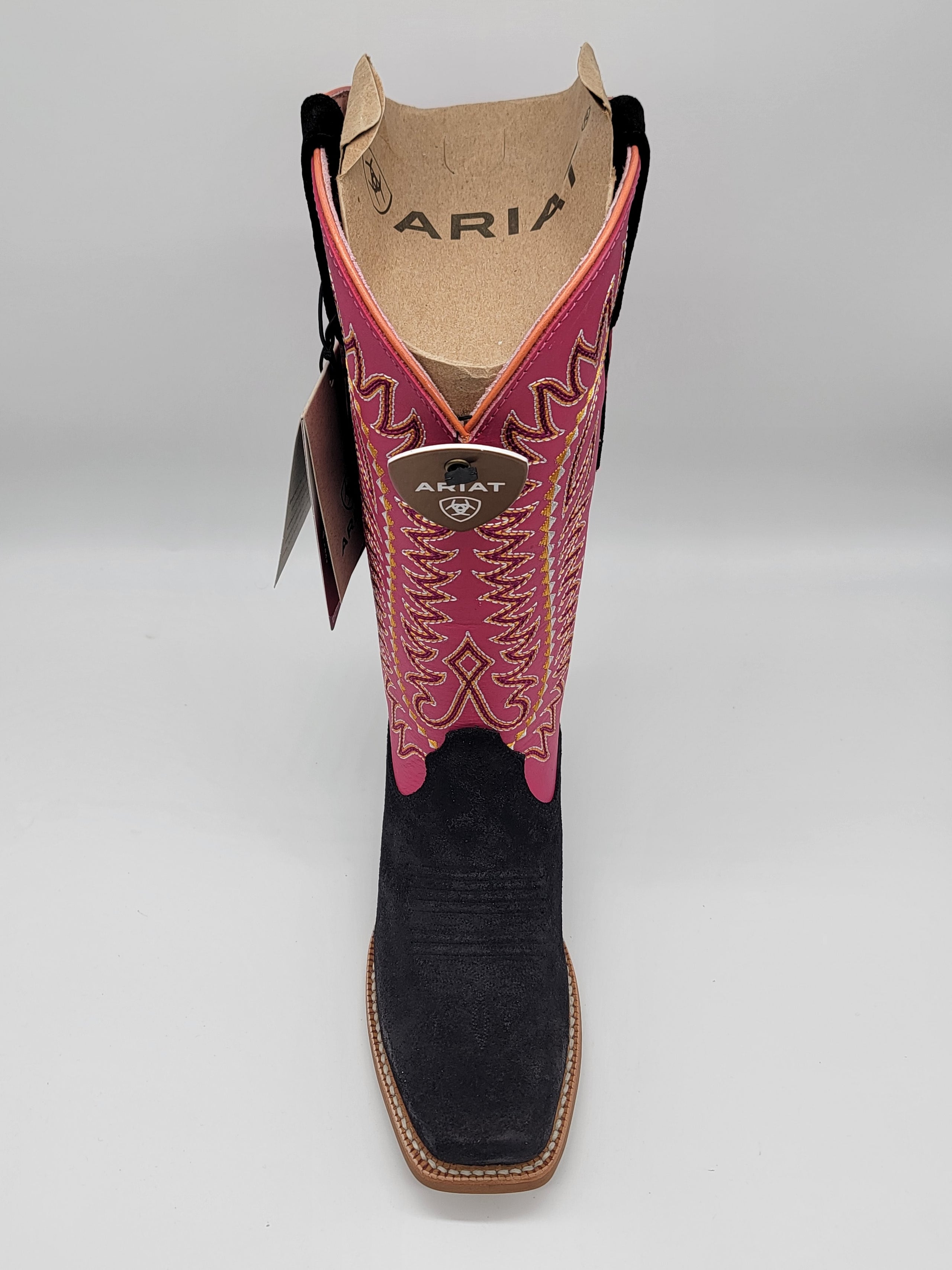 Ariat black and pink cowboy boots discount