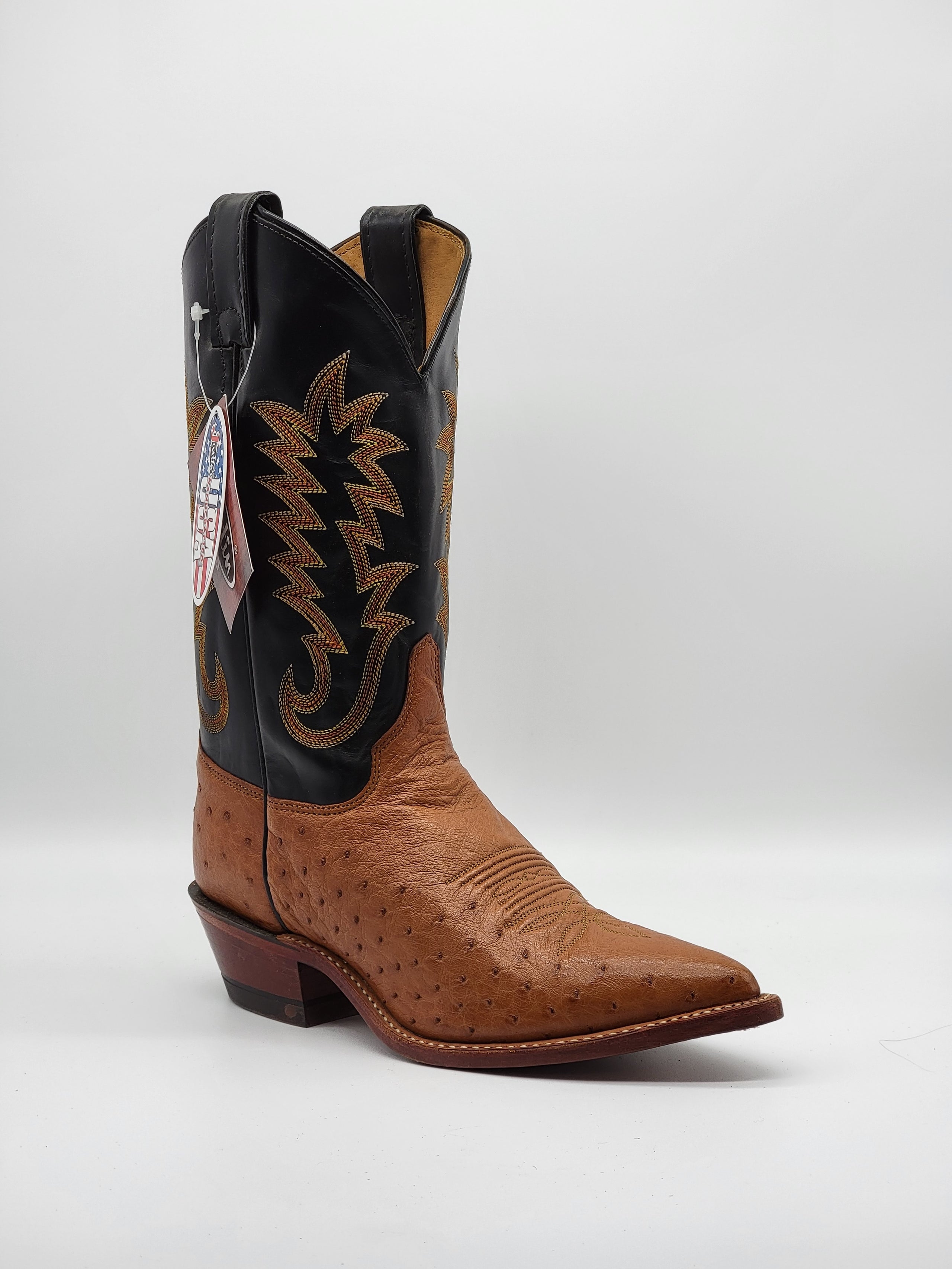 Justin cognac discount ostrich boots