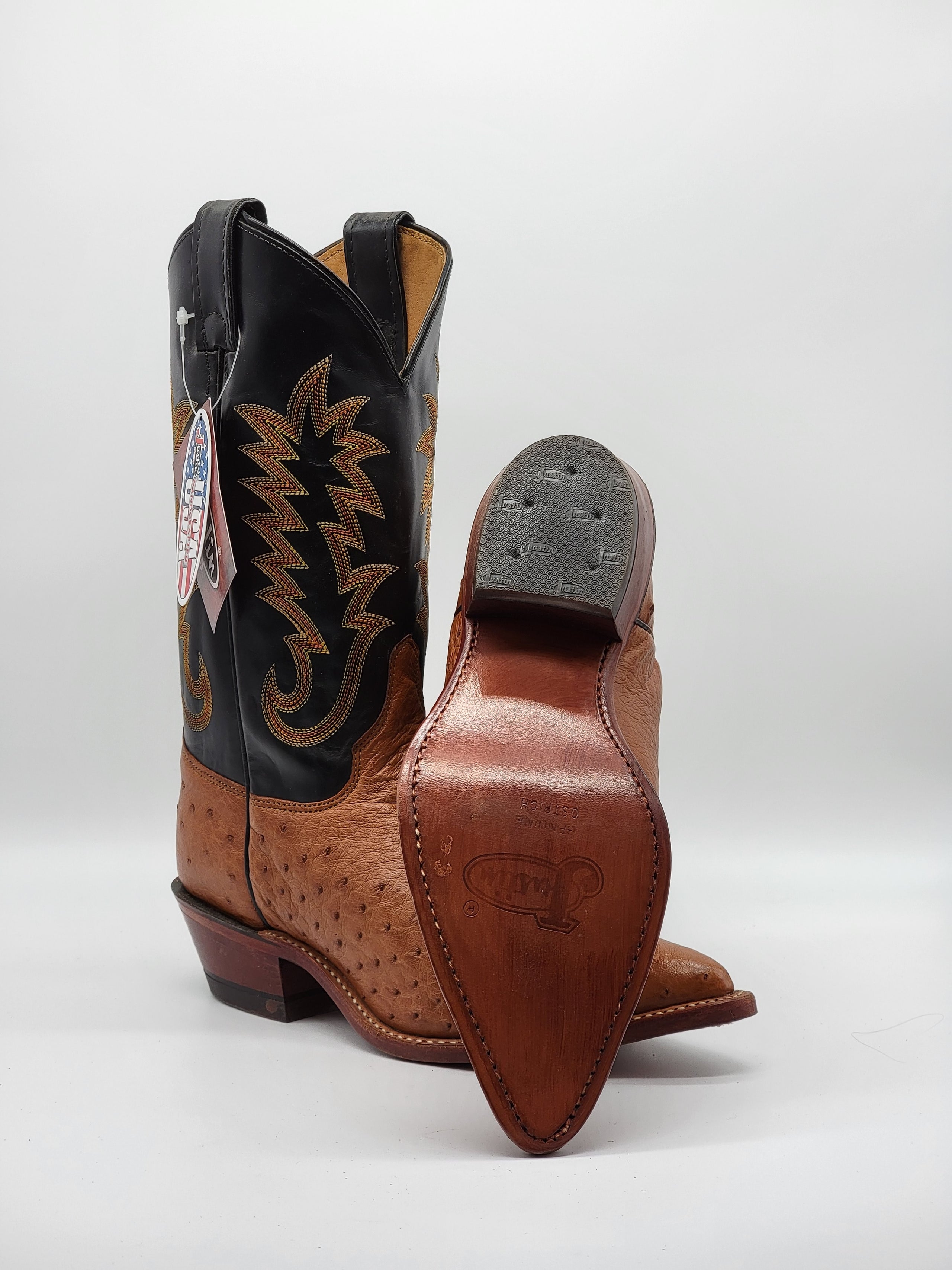 Justin cognac best sale ostrich boots