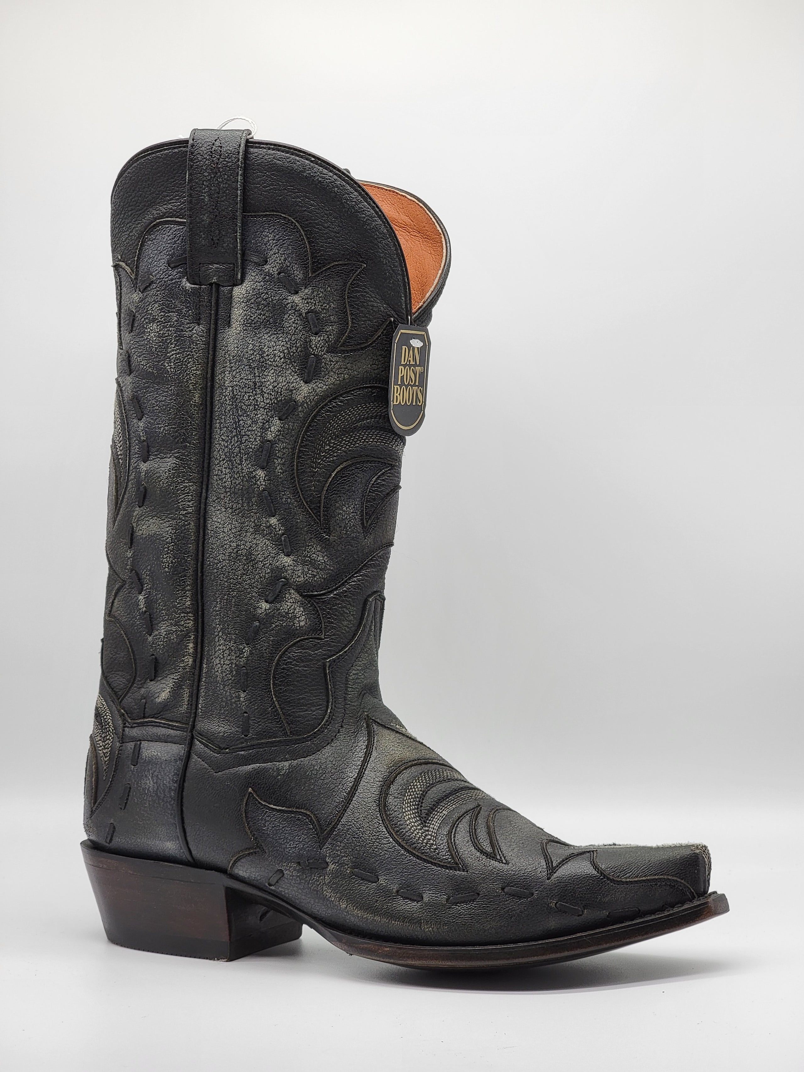 Dan Post Men s Black Grey Hensley Snip DP2570 Half River Boots